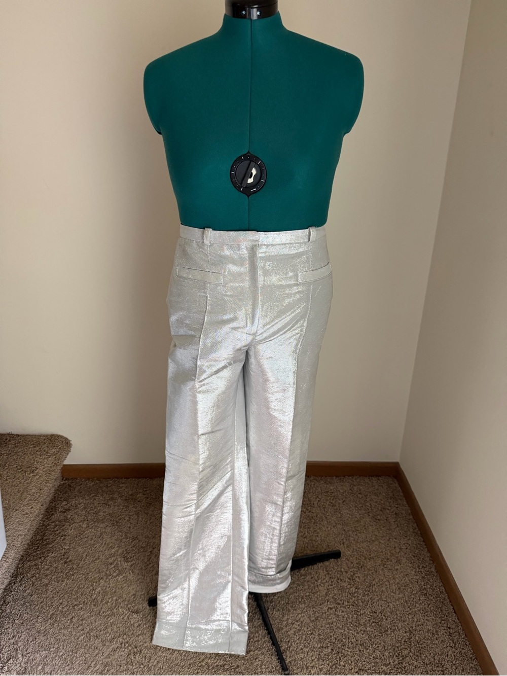 Rabanne x H&M Silver Metallic Wide-Leg Pants